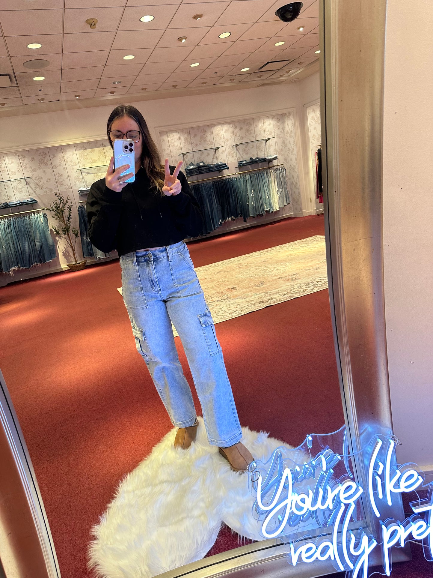 CREATIVE FLYING MONKEY SUPER HIGH RISE CARGO JEANS