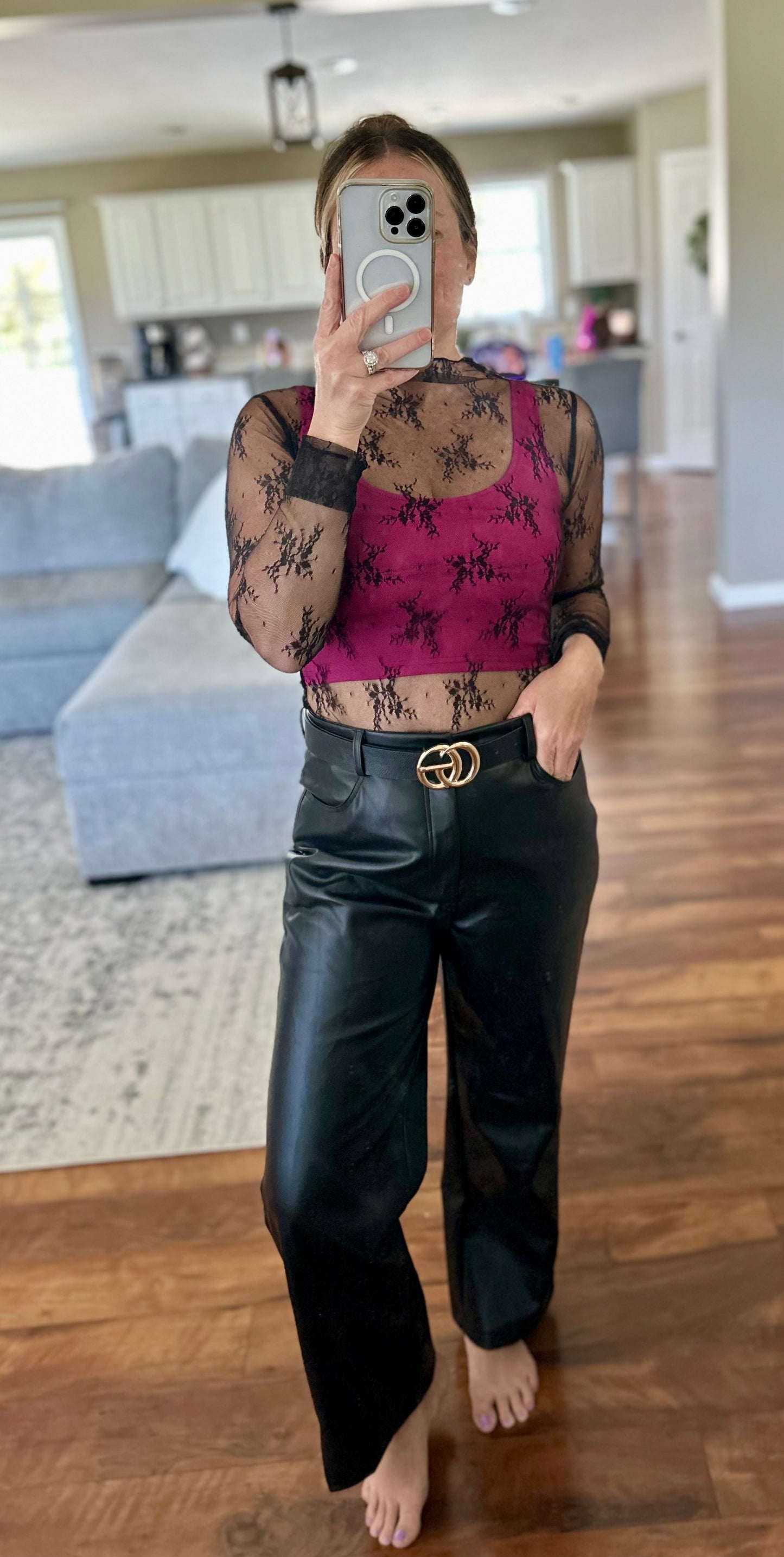 BIG FEELINGS LACE MESH TOP