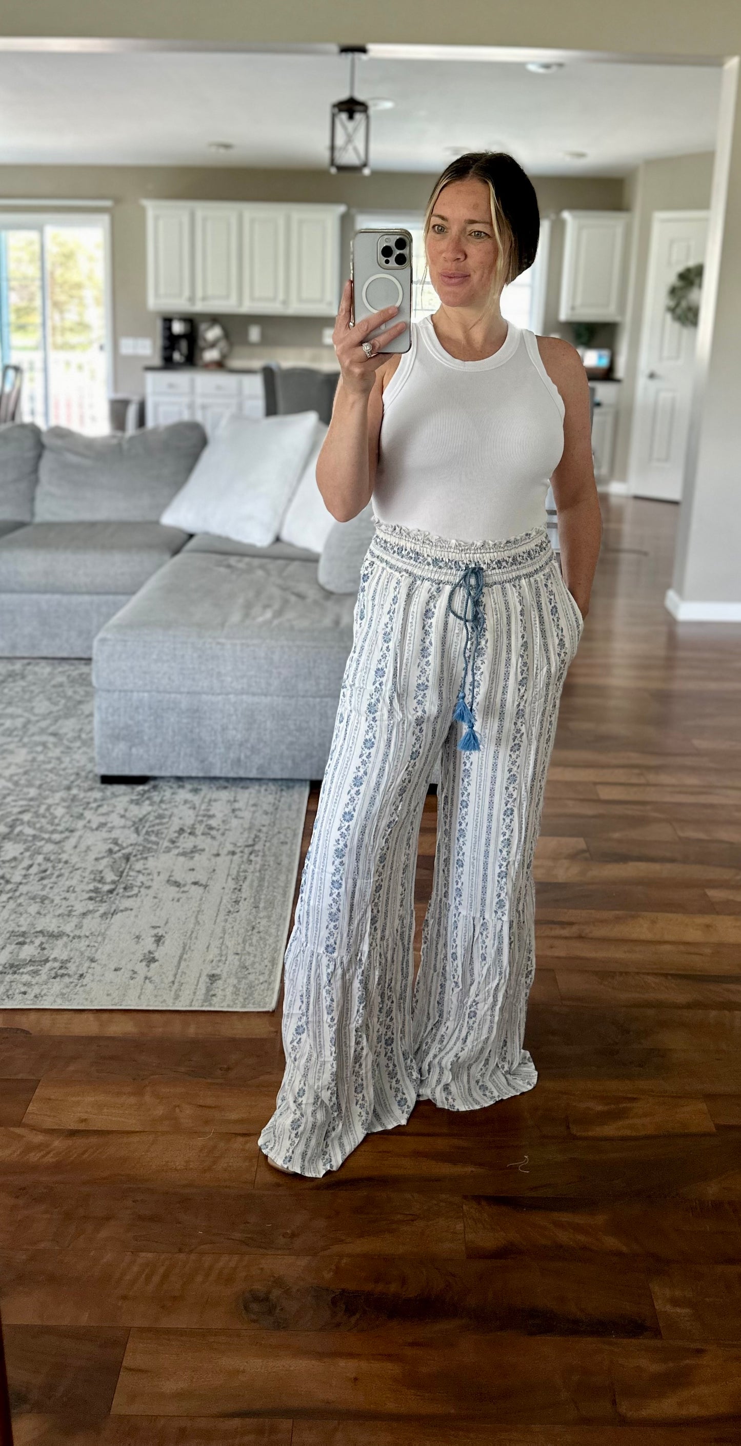 ADORE YOU FLORAL WIDE LEG FLARED PANTS