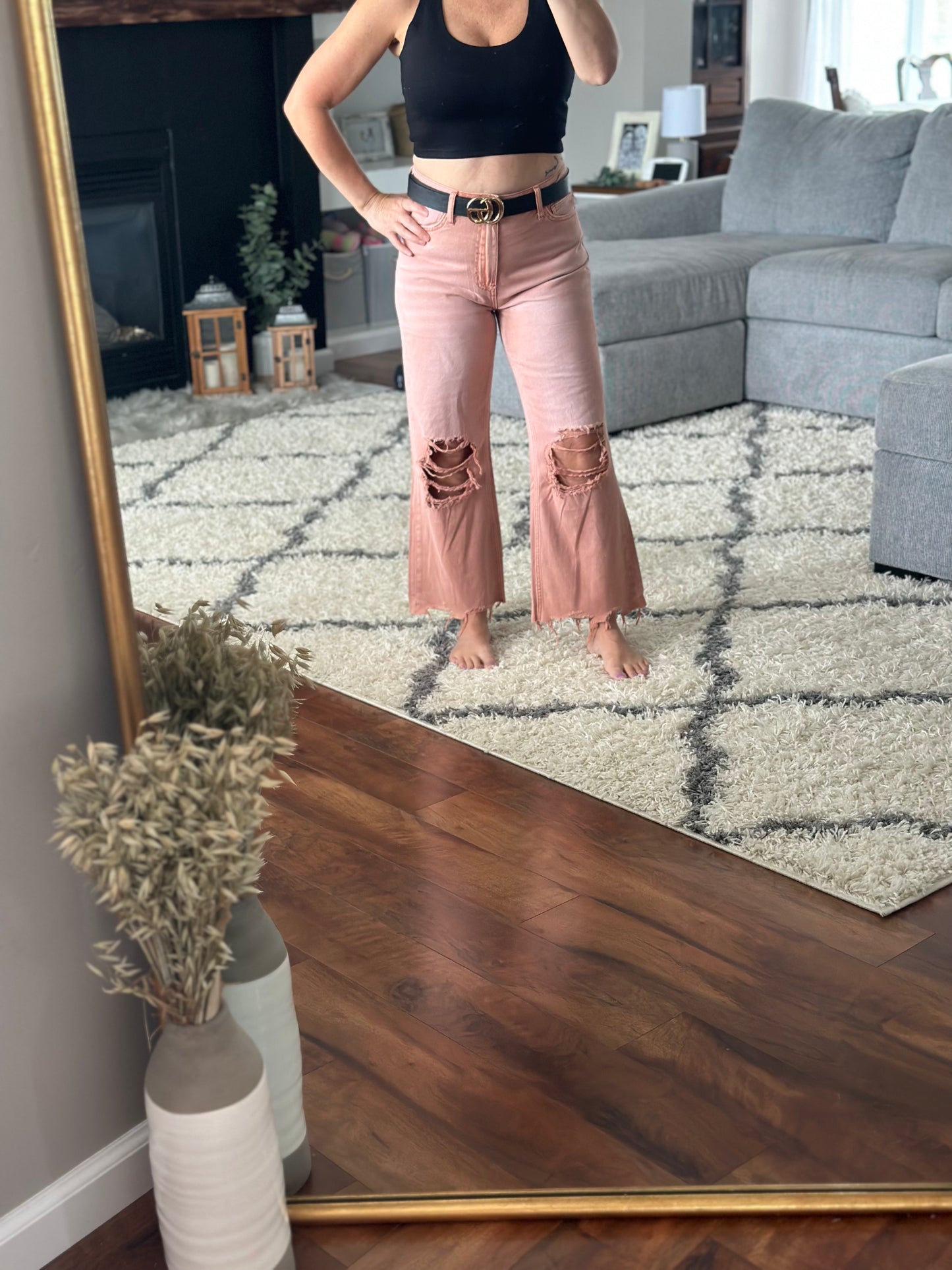 VERVET 90’S VINTAGE CROP FLARE JEANS BY FLYING MONKEY