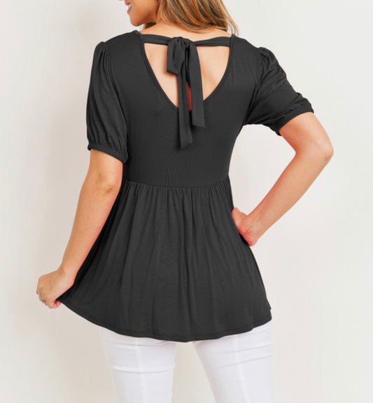 MILA JERSEY BACK TIE EMPIRE MATERNITY TOP