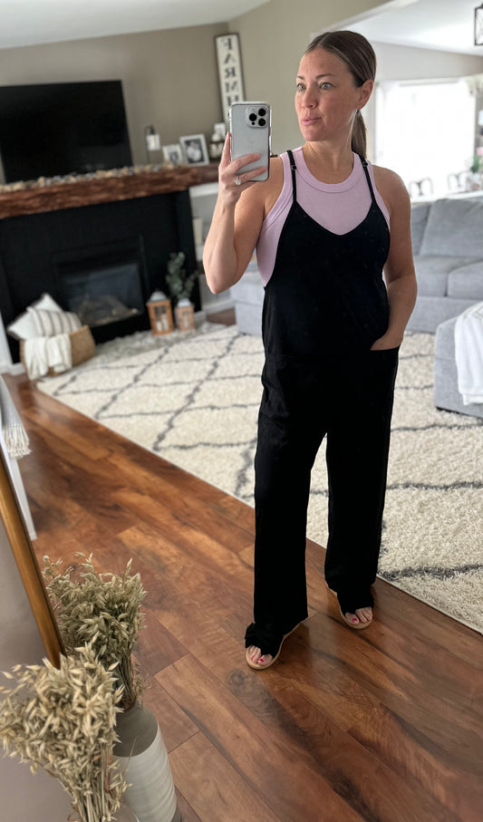 CHLOE ADJUSTABLE STRAP STRAIGHT LEG JUMPSUIT