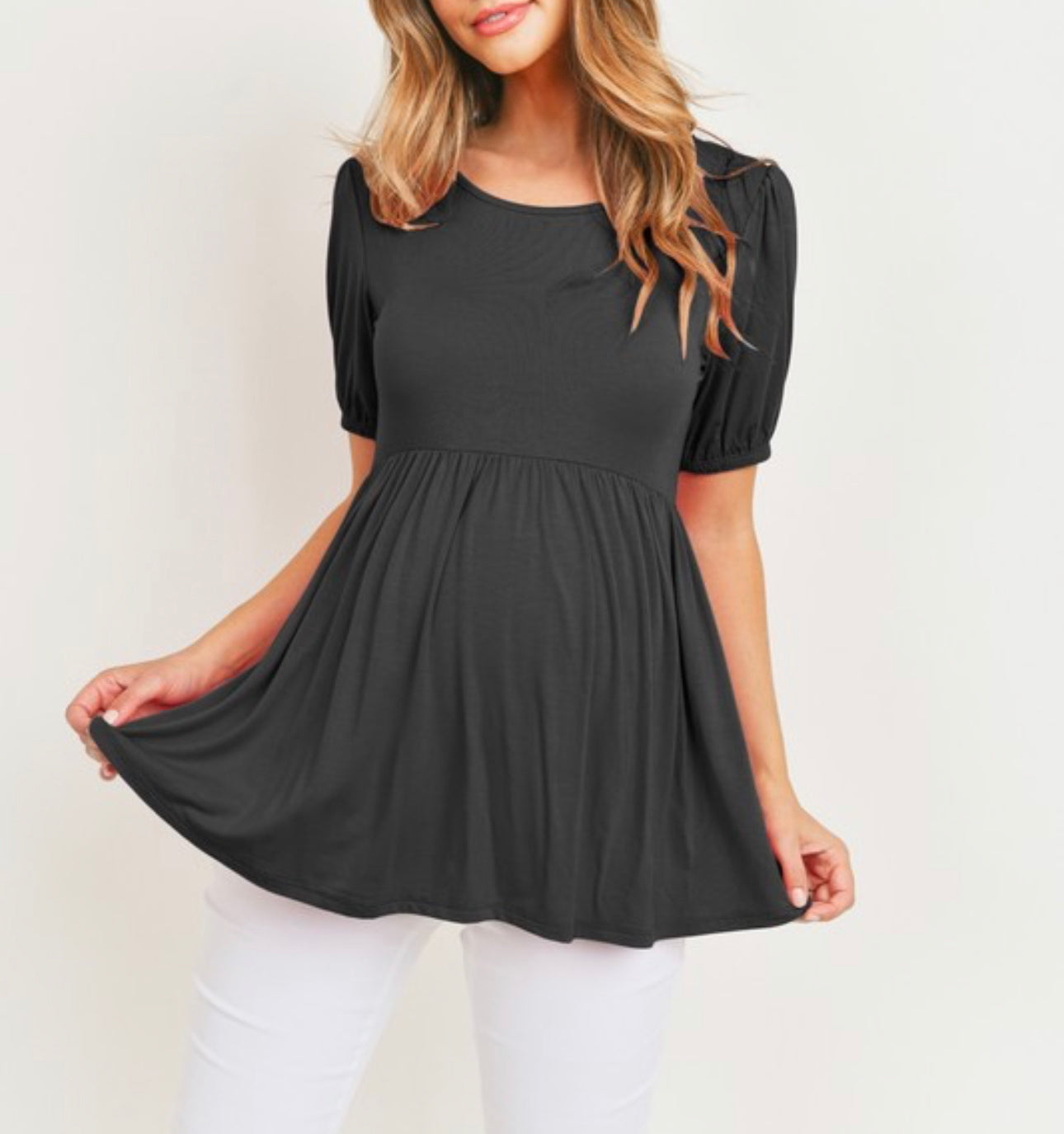 MILA JERSEY BACK TIE EMPIRE MATERNITY TOP