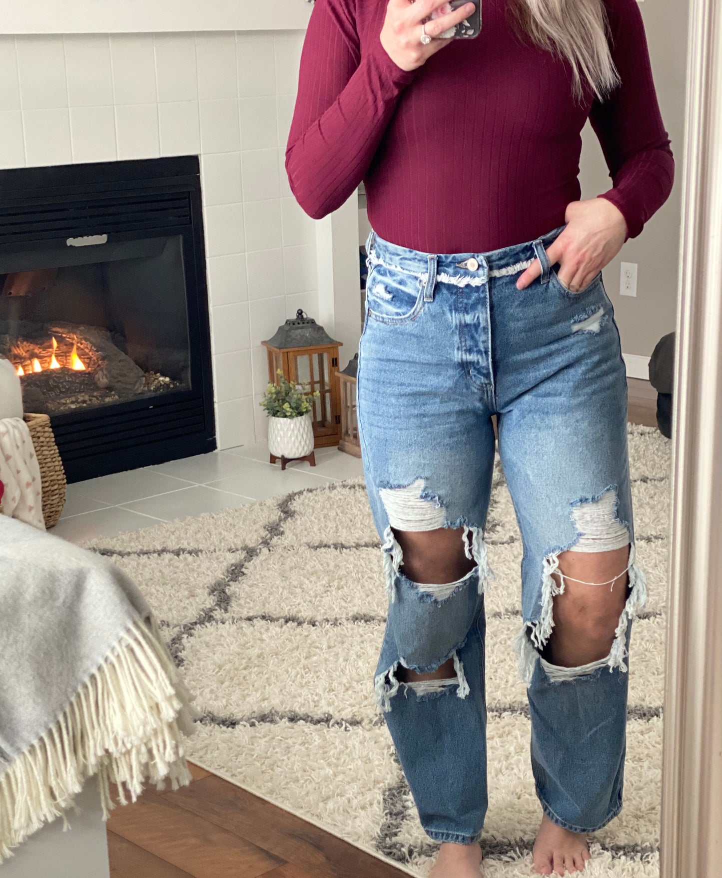 KAN CAN HIGH RISE BOYFRIEND JEANS