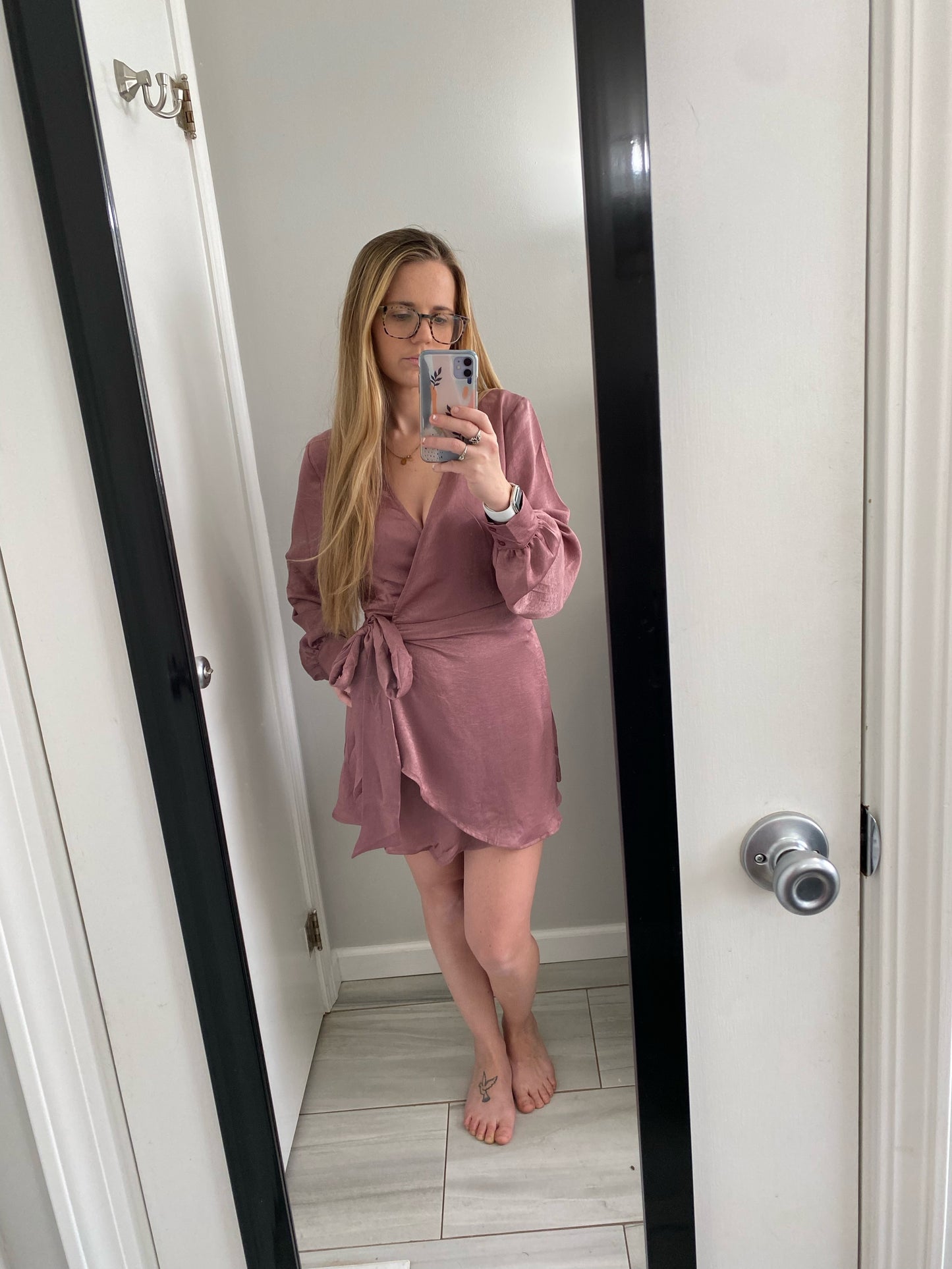 WINNIE SATIN WRAP DRESS