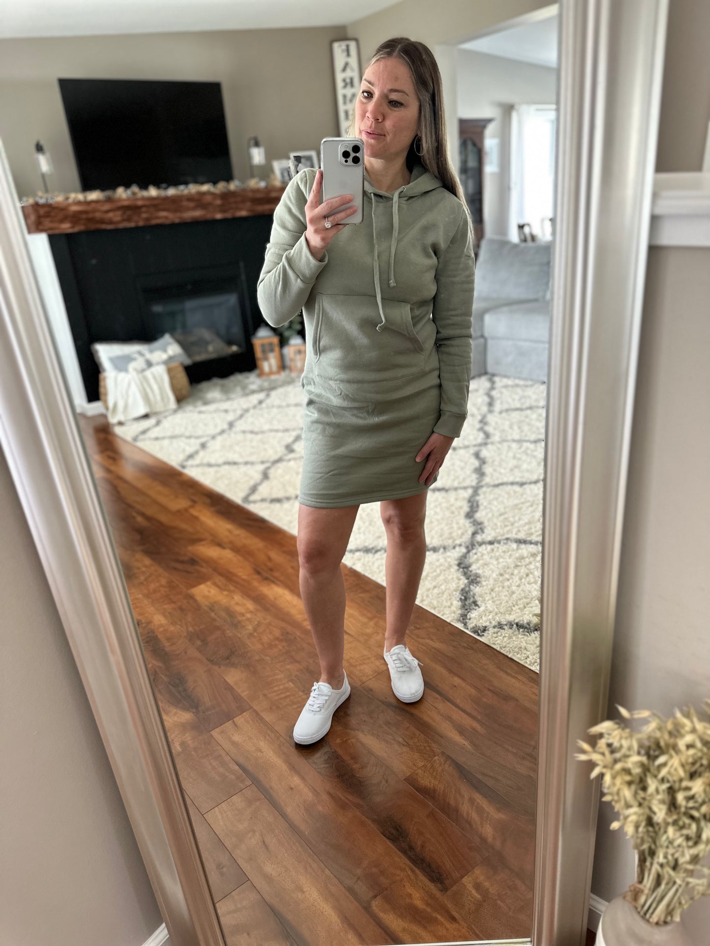FELICITY FLEECE HOODIE DRESS