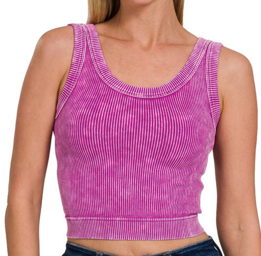 NOT TODAY RIBBED SEAMLESS CROP TOP