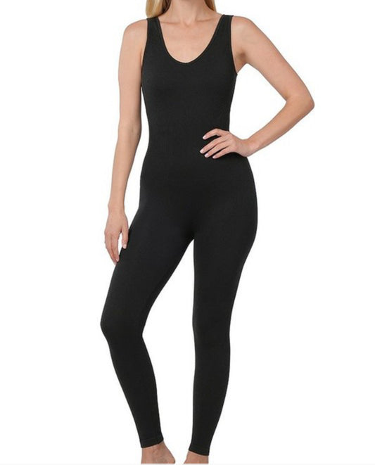 CROWD PLEASER RIBBED ACTIVE JUMPSUIT