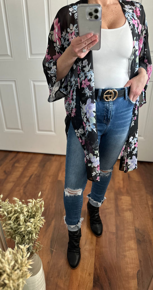 CHERISH YOU FLORAL CARDIGAN KIMONO