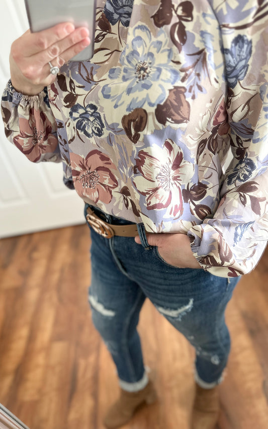 VIOLET FLORAL BLOUSE