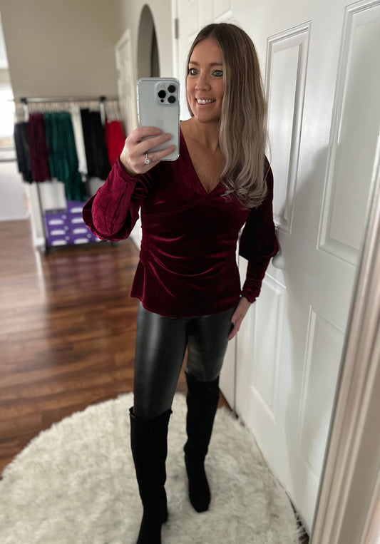 EMBRACE THE JOY VELVET TOP