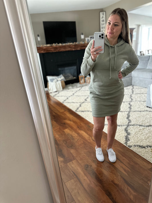 FELICITY FLEECE HOODIE DRESS